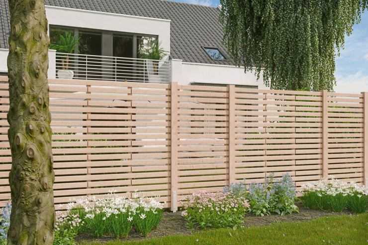 Rhombuszaun 180/60 mit 20 Profile Lärche/Douglasie 180 x 180 cm 