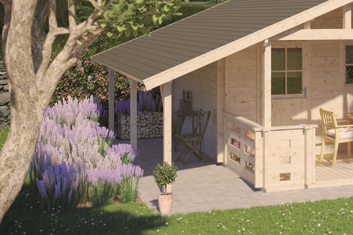 Schleppdach - 130 cm Breit 248 cm mit 100 cm Vordach