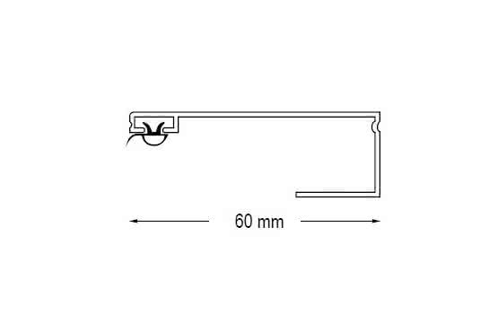 Schraubprofil Rand A1-A2 (a/b) 60x22 mm, für Stegplatten 6000 mm 6000 mm
