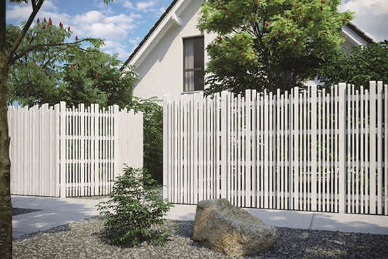 Lattenzaun Vario 90x180 cm Fichte Grau Weiß 90 x 180 cm | Fichte Grauweiß