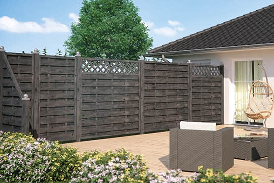 Dichtzaun Madras 100x150 cm geschlossen Fichte Basaltgrau ca. 100 x 150 cm geschlossen | Fichte Basaltgrau