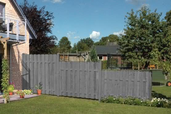 Bohlenzaun Vitoria 90x172/150 cm Abschluss Fichte Granit ca. 90 x 172/150 cm Abschluss | Fichte Granit