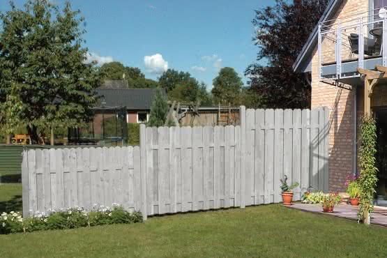 Bohlenzaun Vitoria 180x120 cm Fichte Grau ca. 180 x 120 cm | Fichte Grau