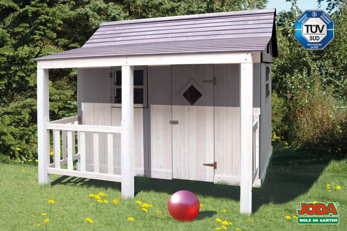 Spielhaus Ida, 200x180 cm Grau-Weiß