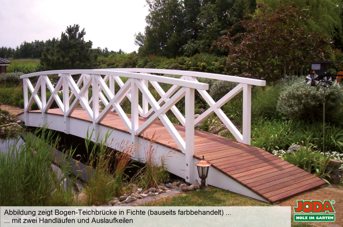 Teichbrücke, Bogenbrücke, Gartenbrücke, Zierbrücke Premium