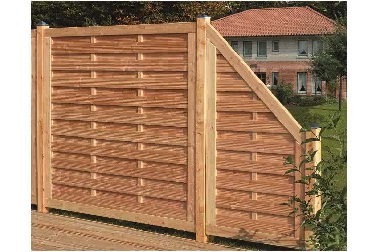 Terrassen-Trennwand-Set Modell Livorno Lärche/Douglasie natur 