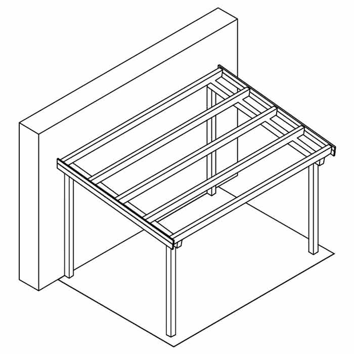 Terrassendach mit Trapez-Lichtplatten classic 420x300 cm 420x300 cm | Kiefer KDI-grün
