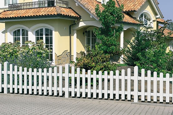 Joda® Easy Gartenzaun Kunststoff mit Unterbogen 330x75/65 cm, Doppeltor DIN links, weiß Doppeltor DIN links, 330x75/65 cm