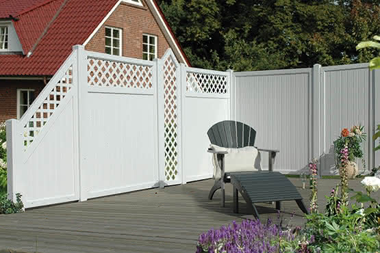 Joda® Easy weiß Sichtschutzzaun Kunststoff 90x180 cm geschlossen gerade 90x180 cm