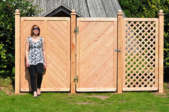 Sichtschutzelement Lugano 100x180 cm Tür geschlossen Lärche/Douglasie naturbelassen 100 x 180 cm Tür geschlossen