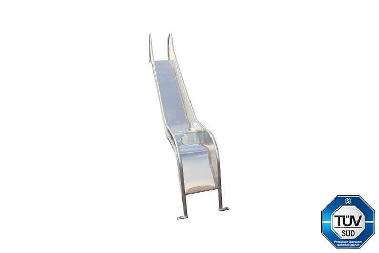 Metallrutsche mit Edelstahlrutschbelag Länge 290 cm für 150 cm Podesthöhe 