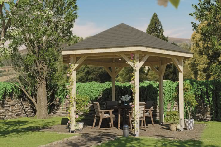 Gartenpavillon 6-Eck Modena Typ 2, Ø 450 cm 