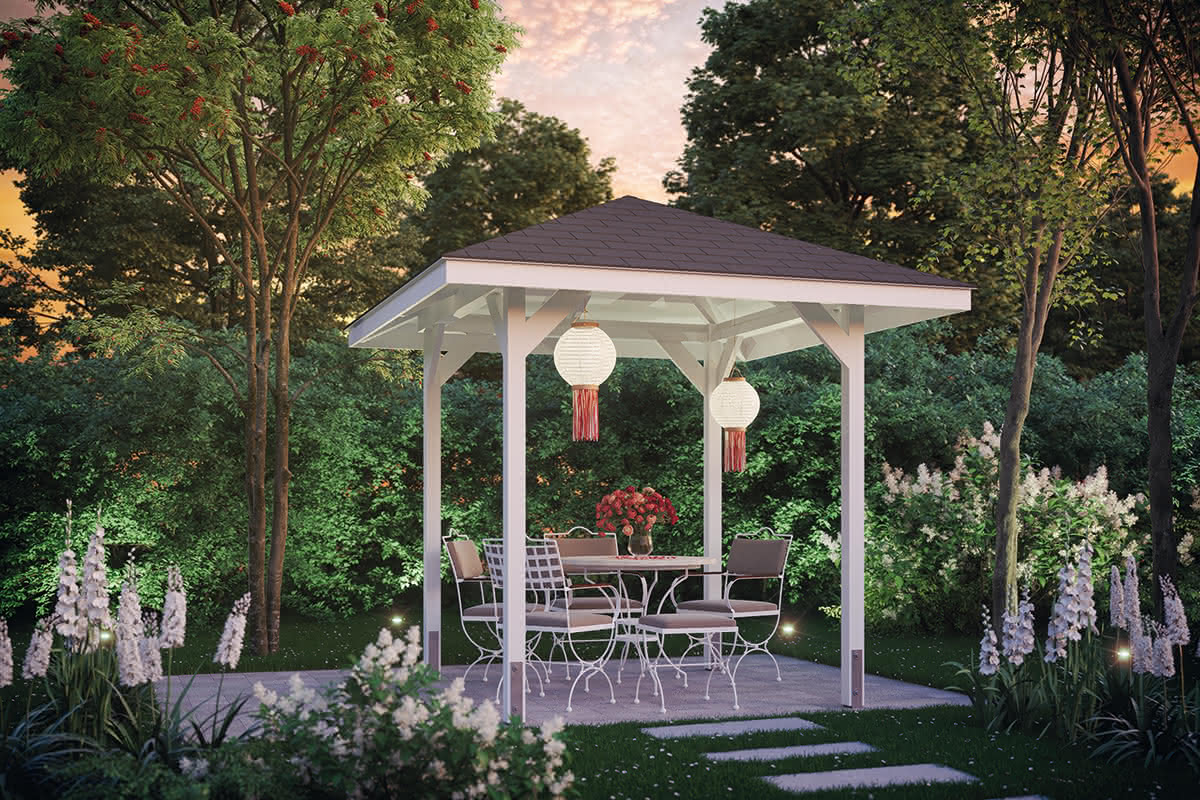 Holzpavillon Bausatz Monaco Typ 1, Größe 278x278 cm 