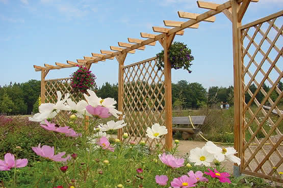 Pergola Standard Bausatz Lärche naturbelassen Lärche Bausatz 4,50 m | Lärche naturbelassen