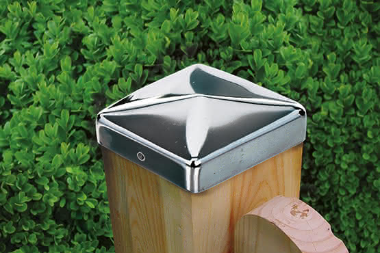 Pfostenkappen aus Metall für 90x90 mm Pfosten 