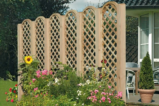 Rankzaun mit Bogen Palma 50x200/180 cm Rankzaun mit Oberbogen Lärche naturbelassen 50 x 200/180 cm Rankzaun mit Oberbogen | Lärche naturbelassen