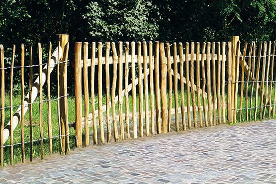 Rollzaun Haselnuss Staketenabstand ca. 7-8 cm Doppeltor 300x120 cm Doppeltor 300x120 cm