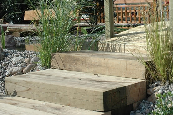 Gartenschwellen  10 x 20 cm sägerau | 2,50 m