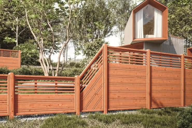 Sichtschutzzaun Bonn Pinie mit Ziergitter 