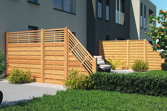 Sichtschutzzaun Bangkirai Flores, FSC-zertifiziert (FSC 100%) 