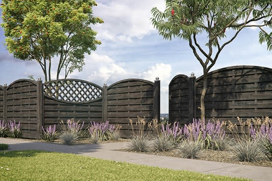 Bogendichtzaun Monegro 90x161/90 cm Abschluss Fichte Basaltgrau 90 x 161/90 cm Abschluss | Fichte Basaltgrau