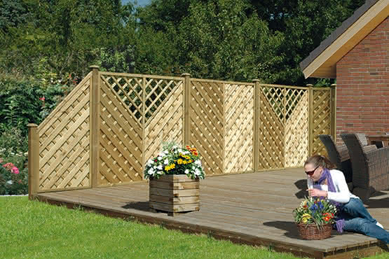 Diagonal Dichtzaun Saragossa 90x180/90 cm Abschluss geschlossen KDI Struktur 90 x 180/90 cm Abschluss geschlossen | KDI Struktur