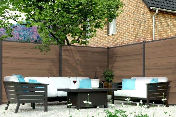 Systemzaun Kingston PVC 178 x 175 cm Dekor AnTeak AnTeak