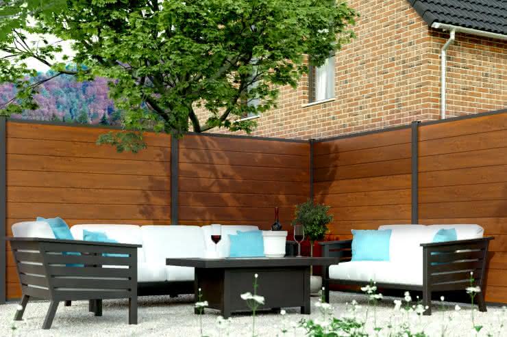 Systemzaun Kingston PVC 178 x 175 cm Dekor GoldenOak GoldenOak