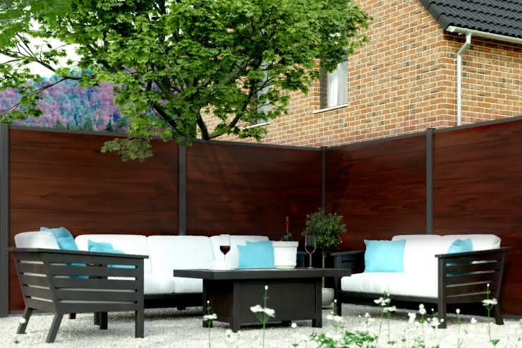 Systemzaun Kingston PVC 178 x 175 cm Dekor Mahagoni Mahagoni