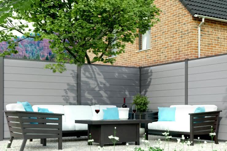 Systemzaun Kingston PVC 178 x 175 cm Dekor Silbergrau 178 x 175 cm Dekor | Silbergrau