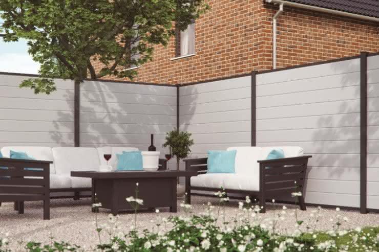 Systemzaun Kingston PVC 178 x 175 cm Dekor Weiß Weiß