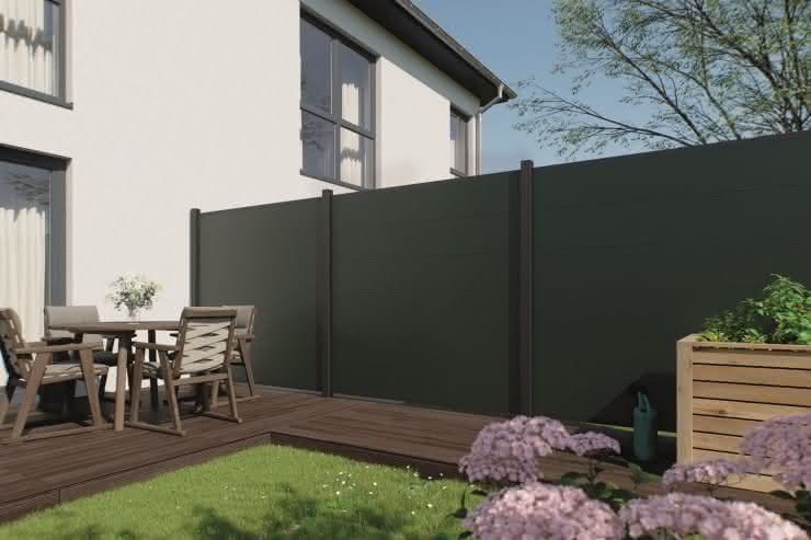 Systemzaun Kingston XL PVC 178 x 175 cm Dekor Moosgrün Moosgrün