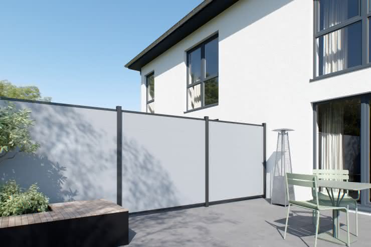 Systemzaun Kingston XL PVC 178 x 175 cm Dekor Silbergrau Silbergrau