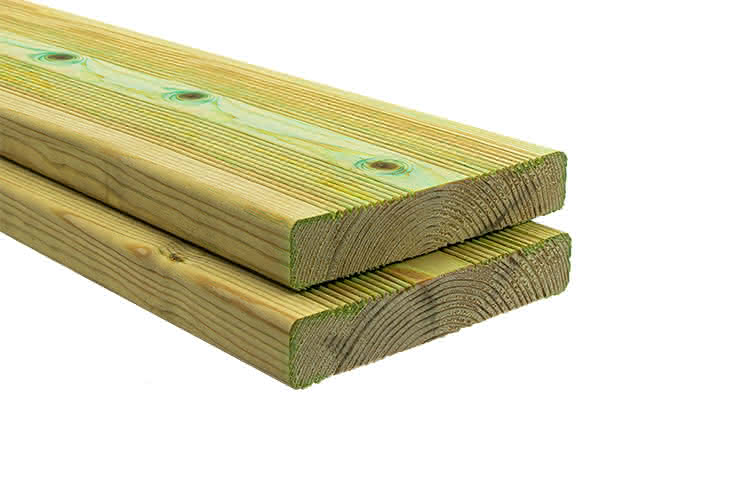 Terassendiele Polar-Kiefer 27x145 mm französisches Profil Länge 3,60 m kesseldruckimprägniert 3,60 m | KDI