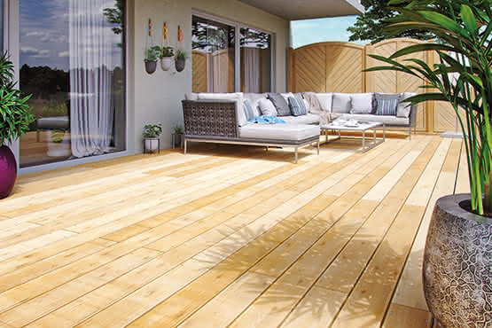 Terrassendiele Lärche naturbelassen Riffel-Profil 27x145 mm 
