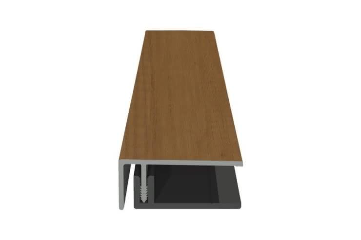 U-Profil zweiteilig für PVC-Fassade, foliert, 22x50x6000 mm desert oak desert oak