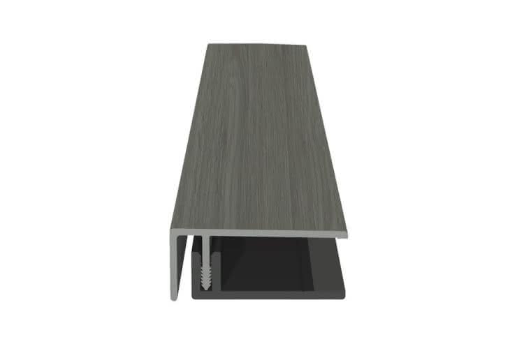 U-Profil zweiteilig für PVC-Fassade, foliert, 22x50x6000 mm grey amanita oak grey amanita oak