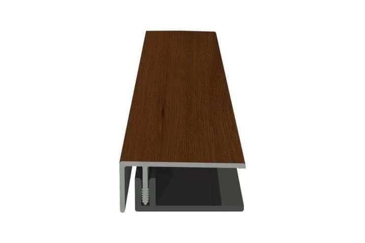 U-Profil zweiteilig für PVC-Fassade, foliert, 22x50x6000 mm honey oak honey oak