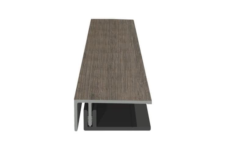 U-Profil zweiteilig für PVC-Fassade, foliert, 22x50x6000 mm monument oak monument oak