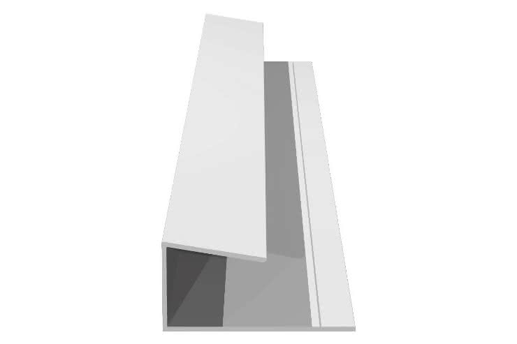 U-Profil für 17 mm Verkleidungsprofile in weiß, 21 x 34 x 6000 mm 