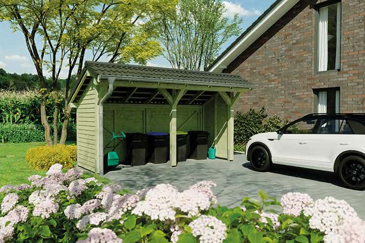 Nordland Unterstand, 500 x 258 cm, Lärche naturbelassen Lärche natur