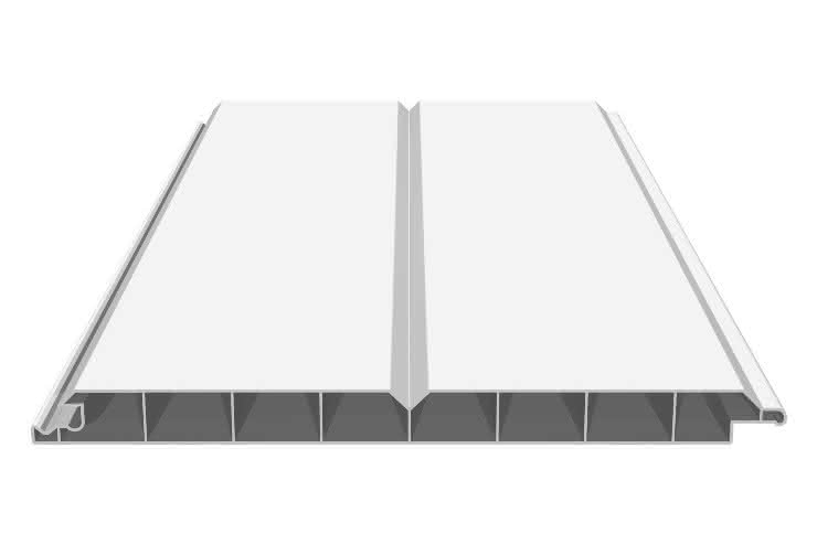 Verkleidungsprofil 17 x 200 mm mit V-Fuge 6000 mm lang in Weiß 