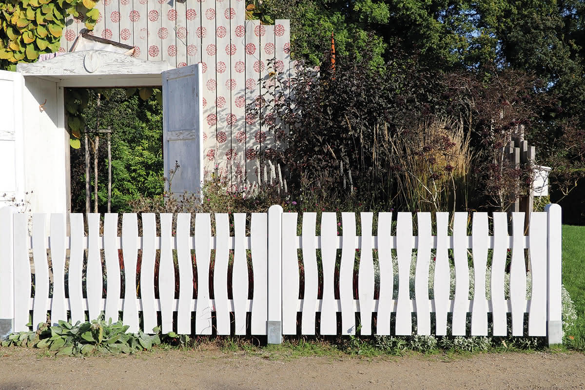 Vorgartenzaun Waimea Pforte 100x80 cm Fichte Grauweiß Pforte 100 x 80 cm | grauweiß