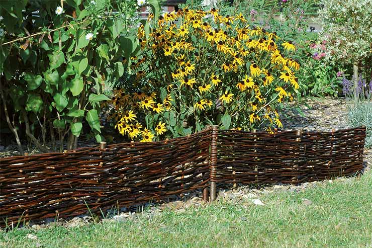 Weiden-Beetgrenze niedrig niedrig (B 120 x H 20 cm)