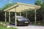 Einzelcarport  mit Flachdach Basel KDI 304x510 cm Aktionspreis 