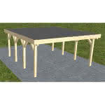 Holzblenden-Carport Burg KF Master, 505x556 cm, mit Foliendach, Fichte KVH naturbelassen Kurz (556 cm) | Foliendach | Fichte KVH natur