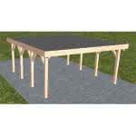 Holzblenden-Carport Burg KF Natur, 505x556 cm, mit Foliendach, Lärche naturbelassen Kurz (556 cm) | Foliendach | Lärche natur