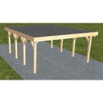 Holzblenden-Carport Burg KF Perfect, 505x556 cm, mit Foliendach, Fichte Leimholz naturbelassen Kurz (556 cm) | Foliendach | Fichte Leimholz natur