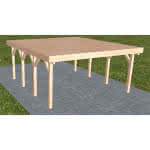 Holzblenden-Carport Burg KG Natur, 505x556 cm, vorbereitet für Grünbedachung, Lärche naturbelassen Kurz (556 cm) | vorbereitet für Gründach | Lärche natur