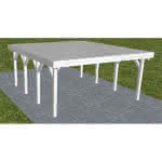 Holzblenden-Carport Burg KG Select, 505x556 cm, vorbereitet für Grünbedachung, Fichte Leimholz weiß grundiert Kurz (556 cm) | vorbereitet für Gründach | Fichte Leimholz weiß